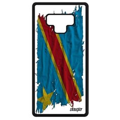 Чехол на смартфон Galaxy Note 9, "Флаг Конго Киншаса на ткани" Патриот Государственный Utaupia