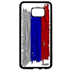 Чехол на смартфон Samsung Galaxy S7 Edge, "Флаг России на ткани" Патриот Страна Utaupia