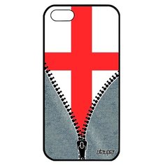 Чехол на смартфон iPhone 5 5S SE, "Флаг Англии на молнии" Туризм Страна Utaupia