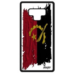 Чехол на смартфон Samsung Galaxy Note 9, "Флаг Анголы на ткани" Страна Государственный Utaupia
