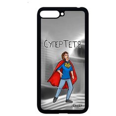 Чехол на смартфон Хуавей Y6 2018 оригинальный дизайн Супертетя Комичный Супергерой Utaupia