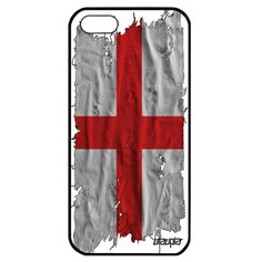 Чехол на смартфон iPhone 5 5S SE, "Флаг Англии на ткани" Страна Государственный Utaupia