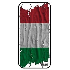Чехол на смартфон Apple iPhone 5 5S SE, "Флаг Италии на ткани" Государственный Патриот Utaupia