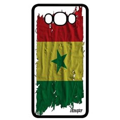 Чехол на смартфон Galaxy J7 2016, "Флаг Сенегала на ткани" Патриот Страна Utaupia