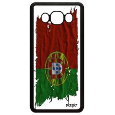 Чехол на смартфон Samsung Galaxy J5 2016, "Флаг Португалии на ткани" Патриот Utaupia