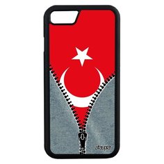 Чехол на смартфон Apple iPhone 7, "Флаг Турции на молнии" Страна Государственный Utaupia