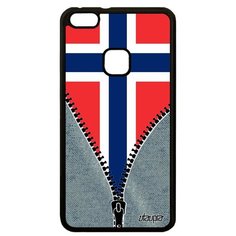 Чехол на смартфон P10 Lite, "Флаг Норвегии на молнии" Страна Туризм Utaupia