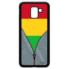 Чехол на смартфон Samsung Galaxy J6 2018, "Флаг Мали на молнии" Путешествие Страна Utaupia