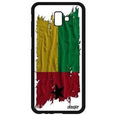 Чехол на смартфон Samsung Galaxy J6 Plus 2018, "Флаг Гвинеи Бисау на ткани" Патриот Utaupia