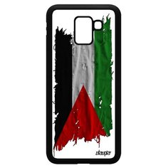 Чехол на смартфон Galaxy J6 2018, "Флаг Палестины на ткани" Страна Патриот Utaupia