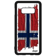 Чехол на смартфон Samsung Galaxy S10e, "Флаг Норвегии на ткани" Государственный Страна Utaupia