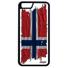 Чехол на смартфон iPhone 6 6S Plus, "Флаг Норвегии на ткани" Страна Патриот Utaupia