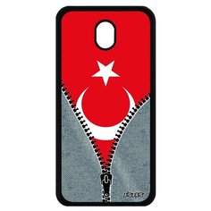 Чехол на смартфон Samsung Galaxy J7 2017, "Флаг Турции на молнии" Страна Путешествие Utaupia