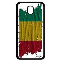 Чехол на смартфон Galaxy J7 2017, "Флаг Гвинеи на ткани" Государственный Utaupia