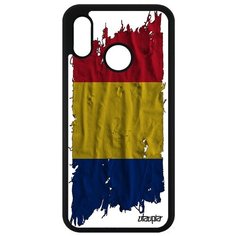 Чехол на смартфон Huawei P20 Lite, "Флаг Румынии на ткани" Государственный Патриот Utaupia