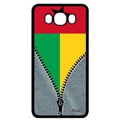 Чехол на смартфон Galaxy J7 2016, "Флаг Гвинеи Бисау на молнии" Государственный Патриот Utaupia