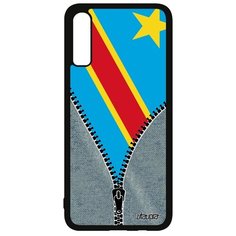 Чехол на смартфон Galaxy A70, "Флаг Конго Киншаса на молнии" Путешествие Туризм Utaupia