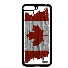 Чехол на смартфон Y6 2018, "Флаг Канады на ткани" Государственный Патриот Utaupia