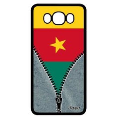 Чехол на смартфон Galaxy J7 2016, "Флаг Камеруна на молнии" Путешествие Патриот Utaupia