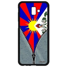 Чехол на смартфон Galaxy J6 Plus 2018, "Флаг Тибета на молнии" Страна Патриот Utaupia