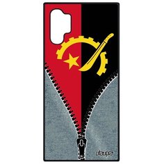 Чехол на смартфон Galaxy Note 10 Plus, "Флаг Анголы на молнии" Путешествие Государственный Utaupia