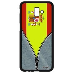 Чехол на смартфон Samsung Galaxy J6 Plus 2018, "Флаг Испании на молнии" Патриот Страна Utaupia