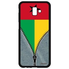 Чехол на смартфон Galaxy J6 Plus 2018, "Флаг Гвинеи Бисау на молнии" Туризм Страна Utaupia