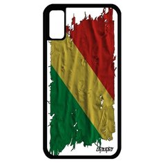 Чехол на смартфон iPhone X, "Флаг Конго Браззавиль на ткани" Страна Государственный Utaupia