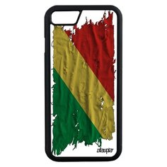 Чехол на смартфон iPhone 7, "Флаг Конго Браззавиль на ткани" Страна Патриот Utaupia