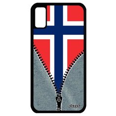 Чехол на смартфон Apple iPhone X, "Флаг Норвегии на молнии" Путешествие Патриот Utaupia