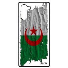 Чехол на смартфон Samsung Galaxy Note 10, "Флаг Алжира на ткани" Государственный Патриот Utaupia