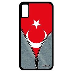 Чехол на смартфон iPhone X, "Флаг Турции на молнии" Патриот Страна Utaupia