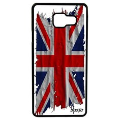 Чехол на смартфон Samsung Galaxy A3 2016, "Флаг английский на ткани" Государственный Utaupia