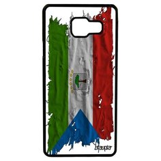 Чехол на смартфон Galaxy A3 2016, "Флаг Гвинеи Экваториальной на ткани" Страна Utaupia