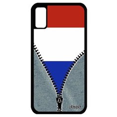 Чехол на смартфон iPhone X, "Флаг Франции на молнии" Путешествие Страна Utaupia