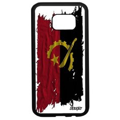 Чехол на смартфон Galaxy S7, "Флаг Анголы на ткани" Государственный Utaupia