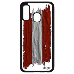 Чехол на смартфон Galaxy A40, "Флаг Австрии на ткани" Государственный Страна Utaupia