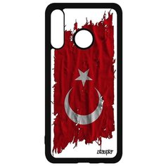 Чехол на смартфон Huawei P30 Lite, "Флаг Турции на ткани" Патриот Государственный Utaupia