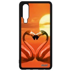 Чехол на смартфон Huawei P30 уникальный дизайн Фламинго Любовь Птицы Utaupia