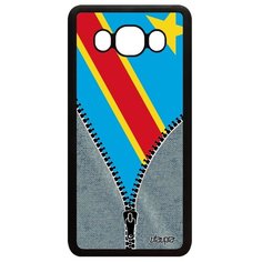 Чехол на смартфон Samsung Galaxy J5 2016, "Флаг Конго Киншаса на молнии" Туризм Страна Utaupia