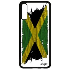 Чехол на смартфон Samsung Galaxy A70, "Флаг Ямайки на ткани" Государственный Страна Utaupia