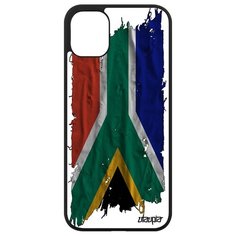 Чехол на смартфон Apple iPhone 11, "Флаг Южной Африки на ткани" Страна Utaupia