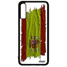 Чехол на смартфон Samsung Galaxy A70, "Флаг Испании на ткани" Патриот Государственный Utaupia