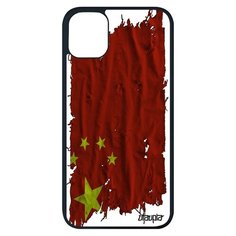 Чехол на смартфон iPhone 11 pro max, "Флаг Китая на ткани" Страна Патриот Utaupia
