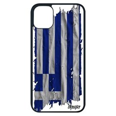 Чехол на смартфон iPhone 11 pro max, "Флаг Греции на ткани" Патриот Государственный Utaupia