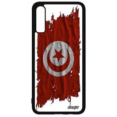 Чехол на смартфон Galaxy A70, "Флаг Туниса на ткани" Патриот Государственный Utaupia