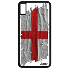 Чехол на смартфон iPhone XS Max, "Флаг Англии на ткани" Патриот Государственный Utaupia