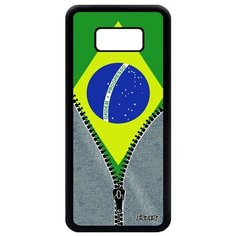 Чехол на смартфон Samsung Galaxy S8 Plus, "Флаг Бразилии на молнии" Путешествие Туризм Utaupia