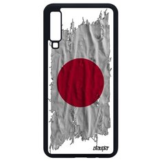 Чехол на смартфон Samsung Galaxy A7 2018, "Флаг Японии на ткани" Государственный Страна Utaupia