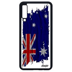 Чехол на смартфон Galaxy A7 2018, "Флаг Австралии на ткани" Страна Государственный Utaupia